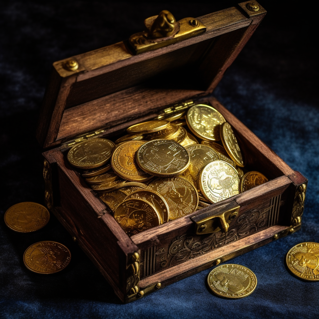 Gold in a treasure chest