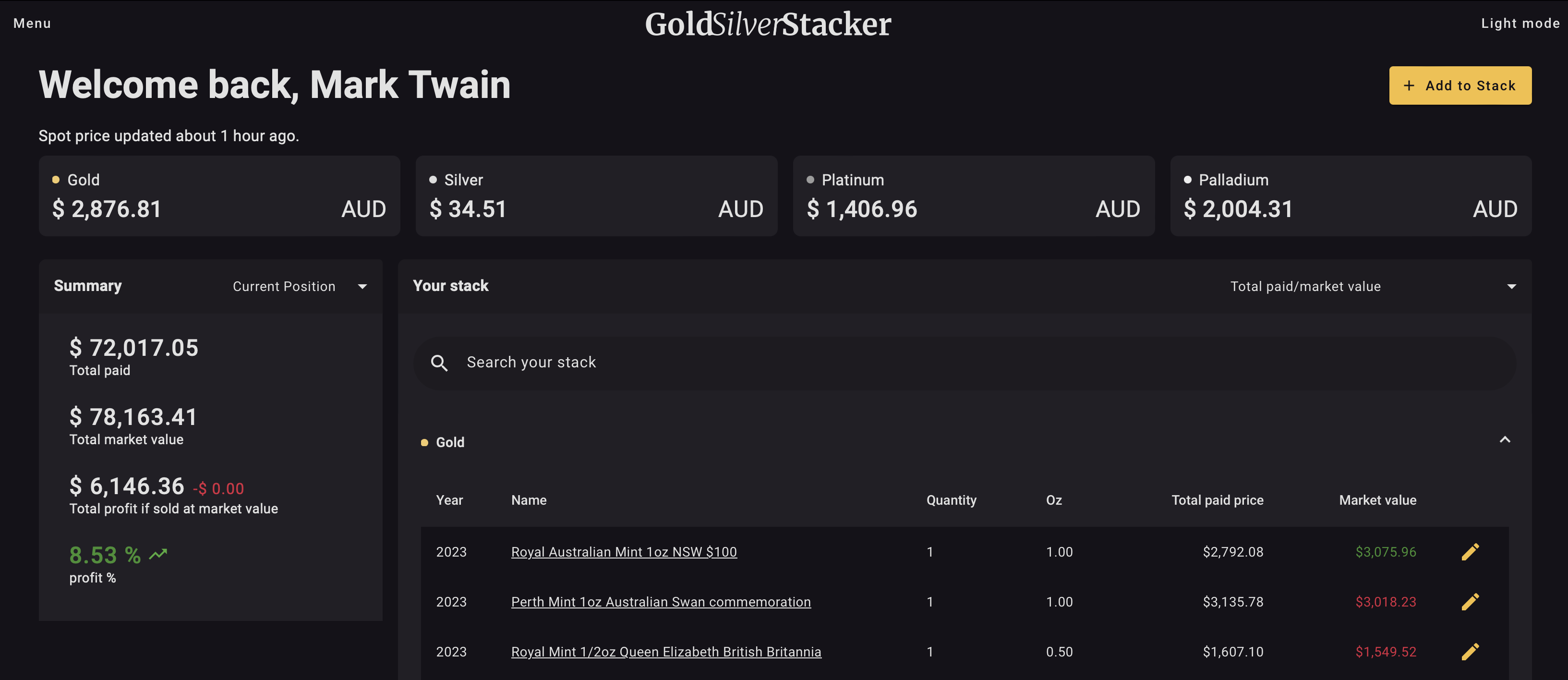 How to Track Your Gold and Silver Portfolio with GoldSilverStacker.com
